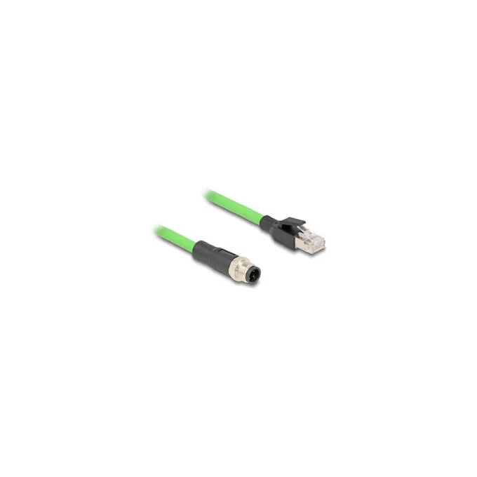 Delock M12 Kabel D-kodiert 4 Pin Stecker zu RJ45 Stecker PUR (TPU) 1 m — image 3