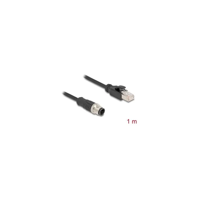 Delock M12 Kabel D-kodiert 4 Pin Stecker zu RJ45 Stecker PVC 1 m — image 3