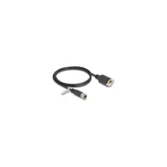 Delock M12 Kabel X-kodiert 8 Pin Buchse zu RJ45 Buchse zum Einbau Cat.6A S FTP 1 m schwarz