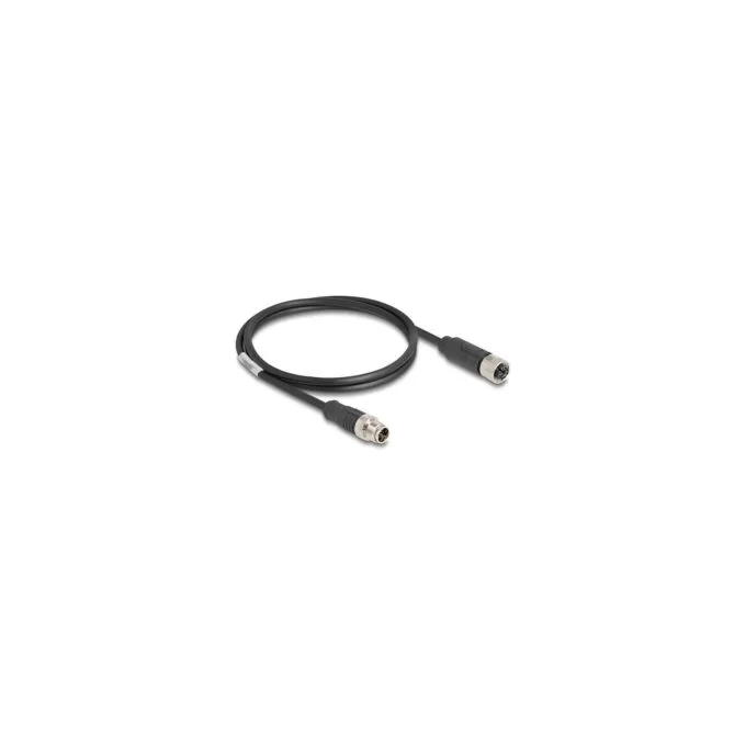 Delock M12 Kabel X-kodiert 8 Pin Stecker zu Buchse PVC 1 m — image 1