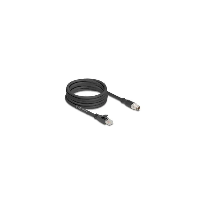 Delock M12 Kabel X-kodiert 8 Pin Stecker zu RJ45 Stecker Cat.5e S FTP flexibel 5 m schwarz — image 2