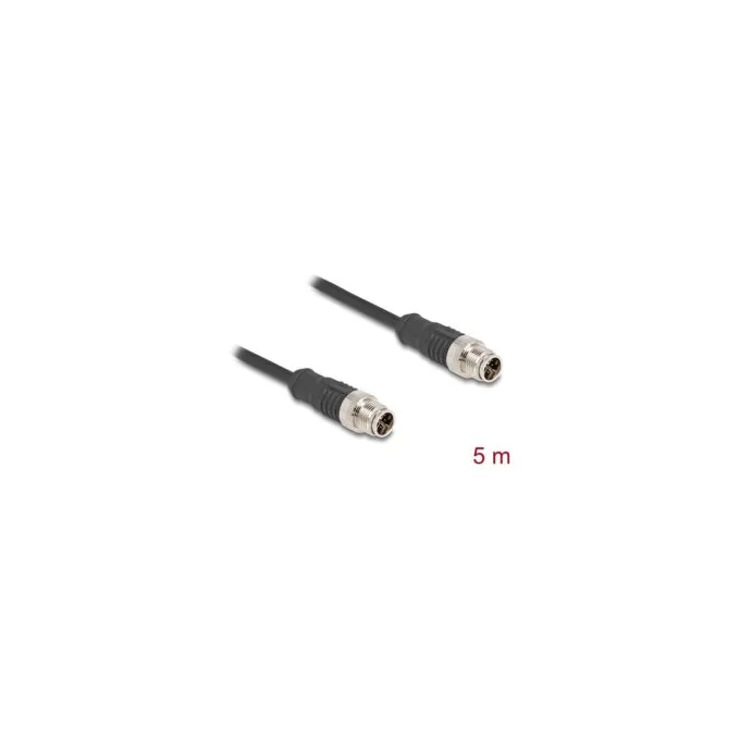 Delock M12 Kabel X-kodiert 8 Pin Stecker zu Stecker PVC 5 m — image 3
