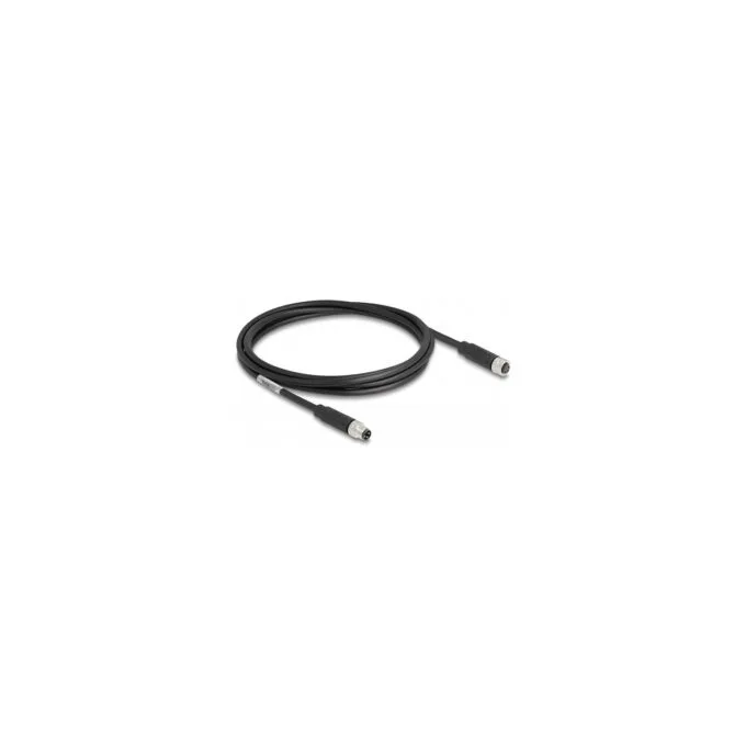 Delock M8 A-kodiert 3 Pin Kabel Stecker zu Buchse PUR (TPU) 2 m — image 1