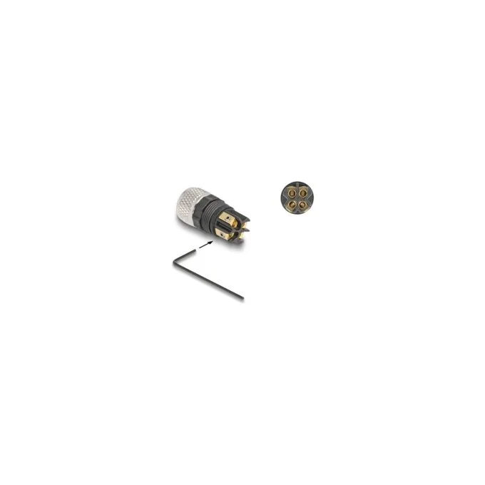 Delock M8 Steckverbinder A-kodiert 4 Pin Buchse zur Montage mit Schraubanschluss — image 3