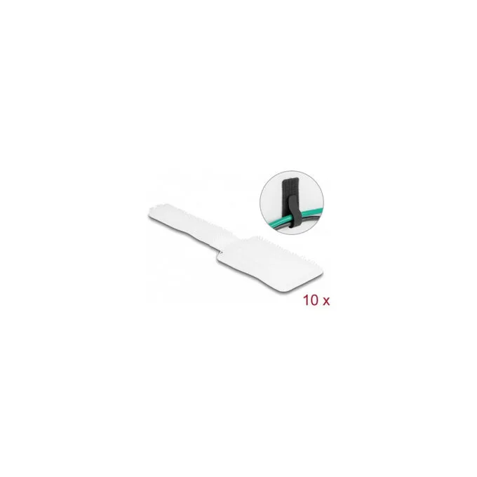 Delock Mini Klett-Kabelhalter L 90 mm x B 24 mm selbstklebend 10 Stück weiß — image 3