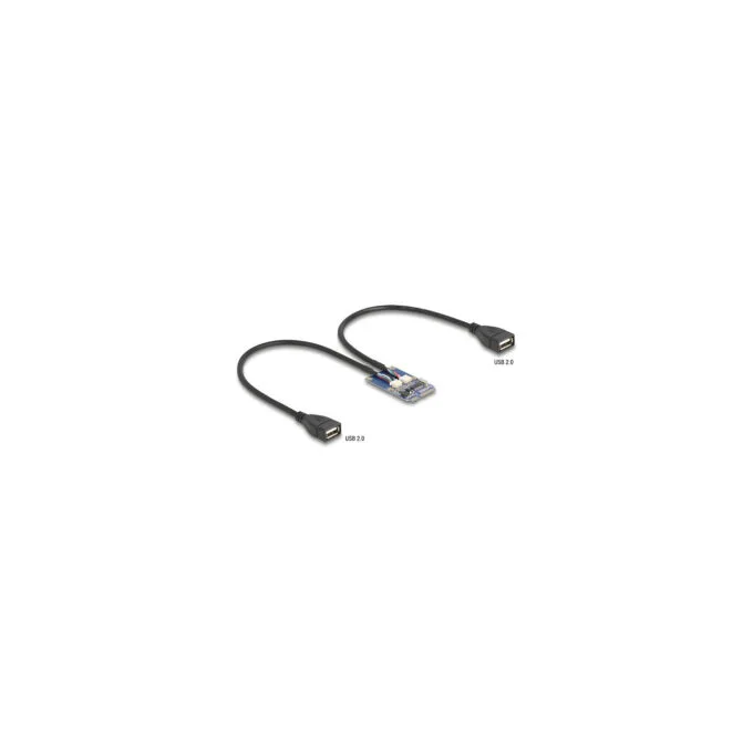 Delock Mini PCIe Adapter full size zu 2 x USB 2.0 Typ-A Buchse 30 cm — image 1