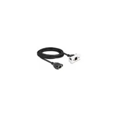 Delock Netzwerk Verlängerungskabel für Easy 45 Modul S FTP RJ45 Buchse zu RJ45 Buchse Cat.6A 3 m schwarz weiß