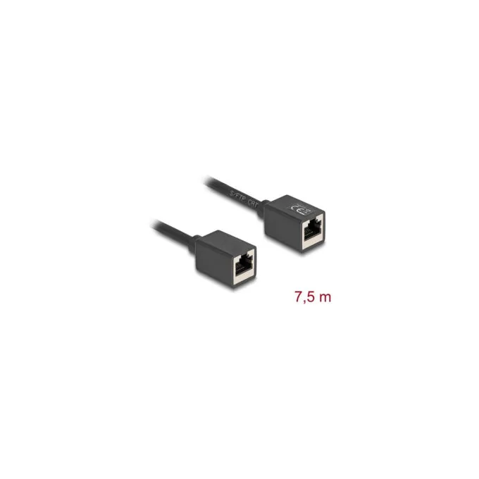Delock Netzwerk Verlängerungskabel Kupplung RJ45 Buchse zu RJ45 Buchse Cat.6A S FTP 7.5 m schwarz — image 2