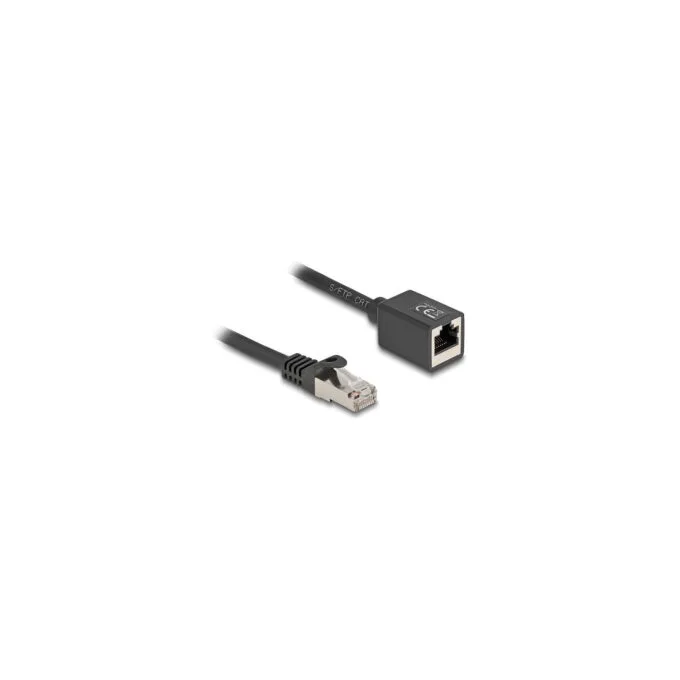 Delock Netzwerk Verlängerungskabel RJ45 Stecker zu RJ45 Buchse Cat.6A S FTP 0.5 m schwarz — image 1