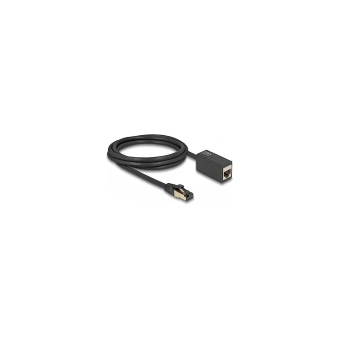 Delock Netzwerk Verlängerungskabel RJ45 Stecker zu RJ45 Buchse Cat.8.1 S FTP 2 m schwarz — image 1
