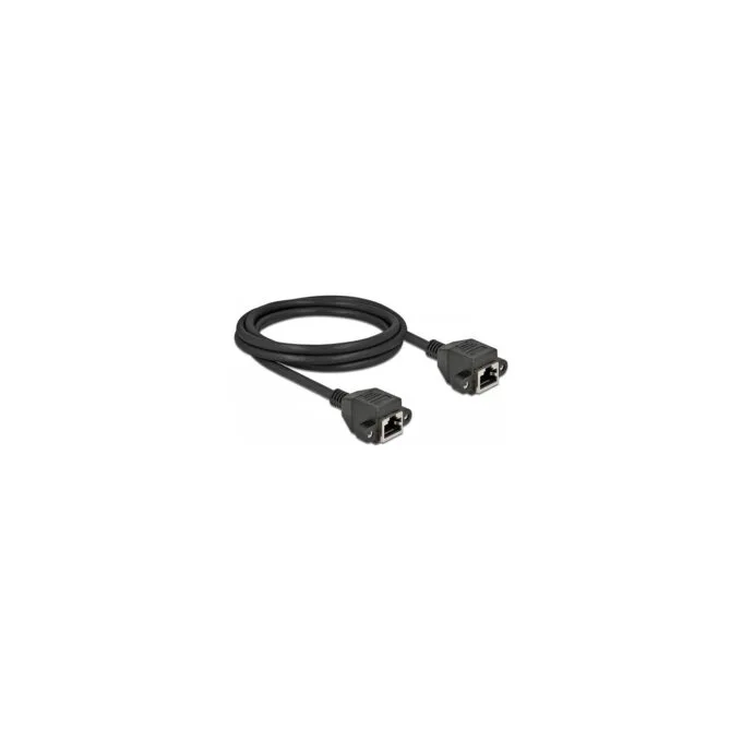 Delock Netzwerk Verlängerungskabel S FTP RJ45 Buchse zu RJ45 Buchse Cat.6A 2 m schwarz — image 2
