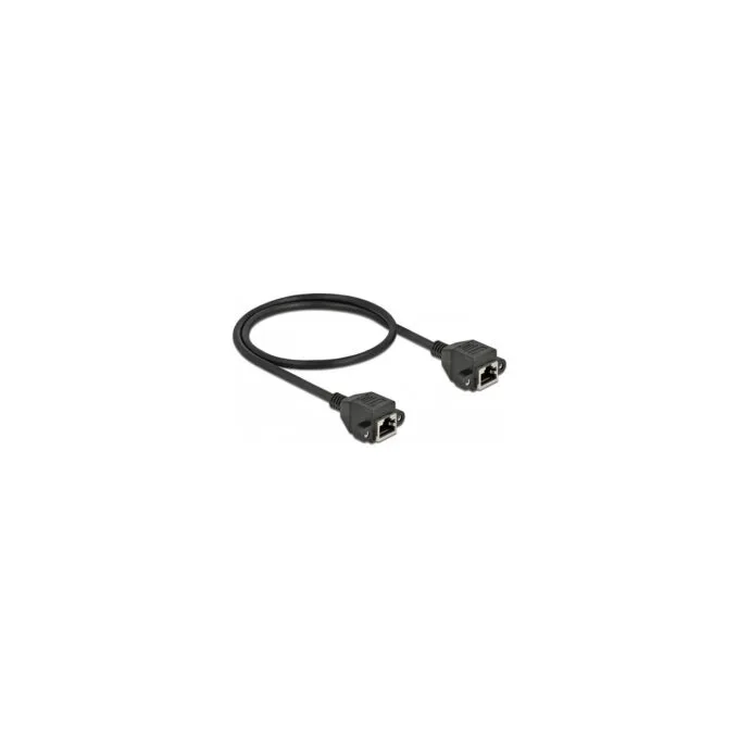 Delock Netzwerk Verlängerungskabel S FTP RJ45 Buchse zu RJ45 Buchse Cat.6A 50 cm schwarz — image 2