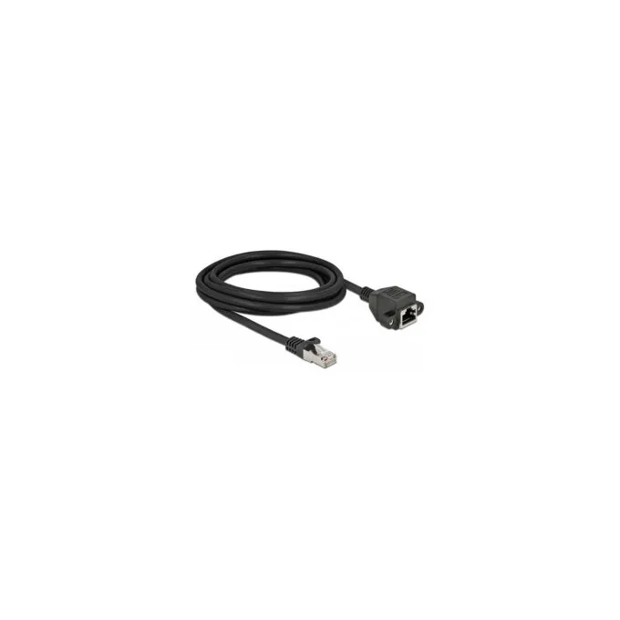 Delock Netzwerk Verlängerungskabel S FTP RJ45 Stecker zu RJ45 Buchse Cat.6A 3 m schwarz — image 2