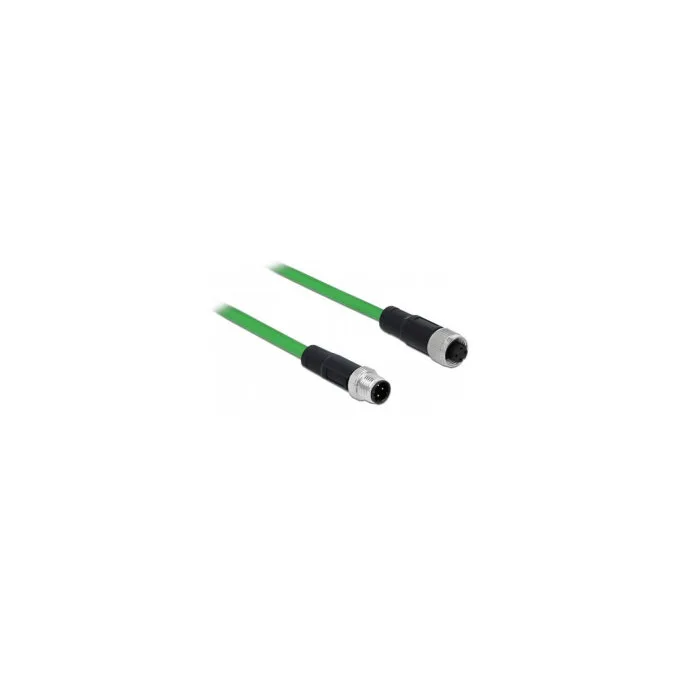 Delock Netzwerkkabel M12 4 Pin D-kodiert Stecker zu Buchse TPU 5 m — image 1