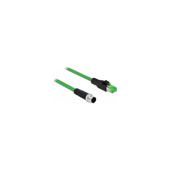 Delock Netzwerkkabel M12 4 Pin D-kodiert zu RJ45 Stecker PVC 2 m — image 1