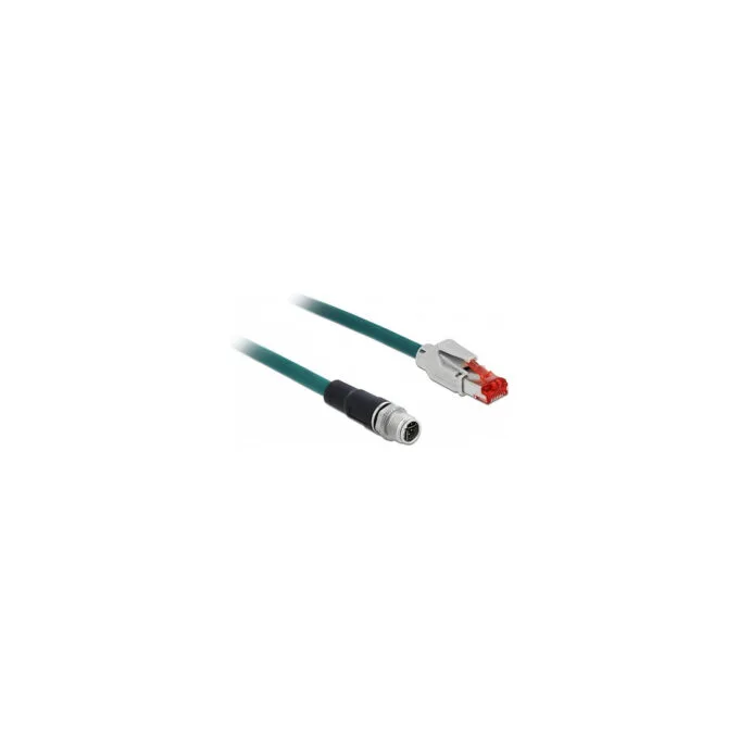 Delock Netzwerkkabel M12 X-kodiert 8 Pin zu RJ45 Stecker PVC 3 m — image 1