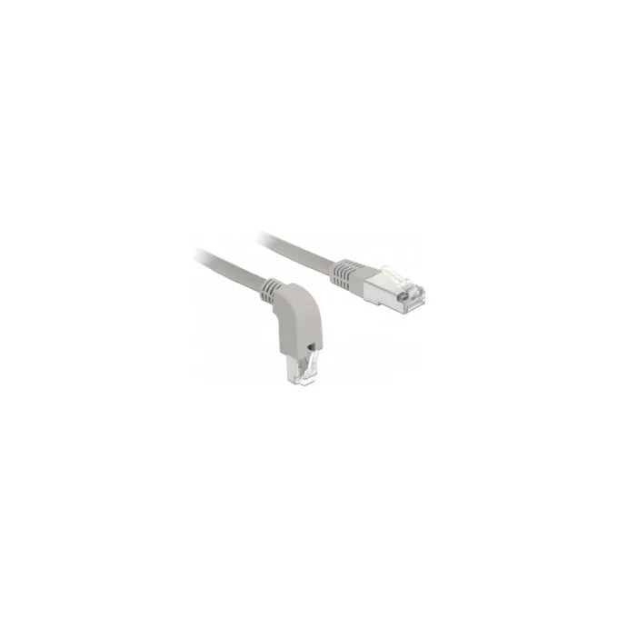 Delock Netzwerkkabel RJ45 Cat.6 S FTP unten gewinkelt gerade 1 m — image 1