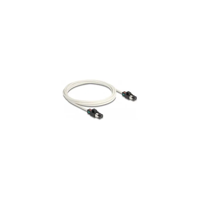 Delock Netzwerkkabel RJ45 Stecker zu Stecker Cat.6A S FTP mit drehbarer Farbmarkierung 2 m weiß — image 1
