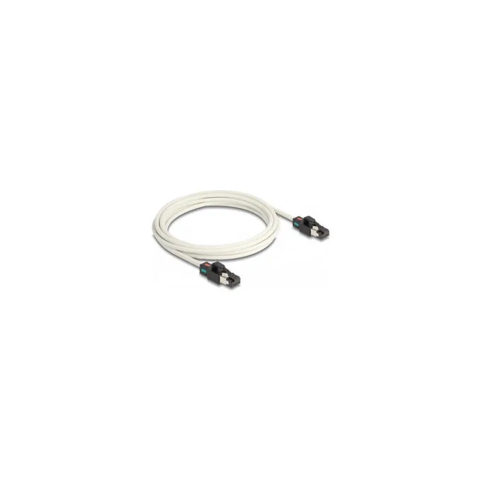 Delock Netzwerkkabel RJ45 Stecker zu Stecker Cat.6A S FTP mit drehbarer Farbmarkierung 3 m weiß — image 1