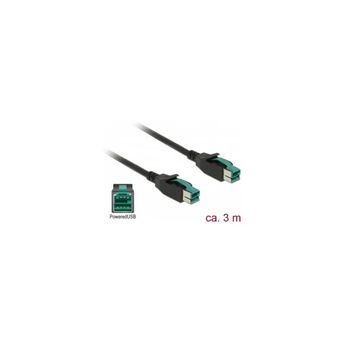 Delock PoweredUSB Kabel Stecker 12 V to PoweredUSB Stecker 12 V 3 m für POS Drucker und Terminals — image 1