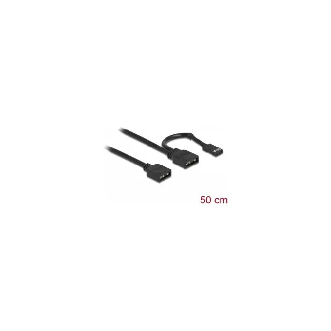 Delock RGB Anschlusskabel 3 Pin für 5 V RGB ARGB LED Beleuchtung mit 2 x 3 Pin Buchse 50 cm — image 2