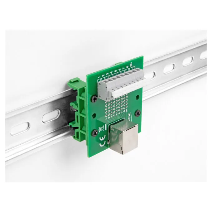 Delock RJ45 Buchse zu Terminalblock mit Drucktaster für Hutschiene — image 4