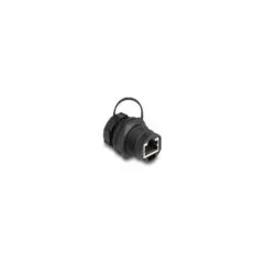 DeLock RJ45 Cat.6A Kupplung mit Verschlusskappe IP67 staub- und wasserdicht