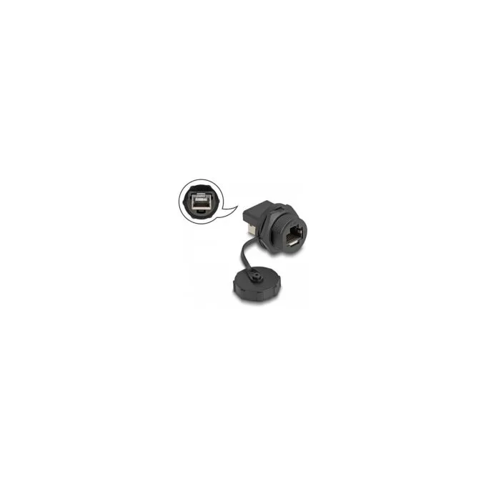 DeLock RJ45 Cat.6A Kupplung mit Verschlusskappe zum Einbau IP67 staub- und wasserdicht — image 1