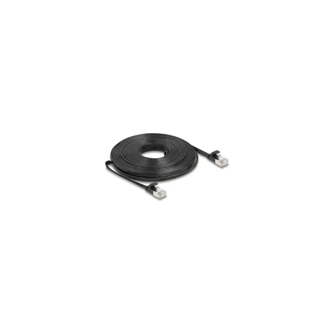 Delock RJ45 Flachband Patchkabel Stecker zu Stecker Cat.6A U FTP 10 m schwarz — image 2