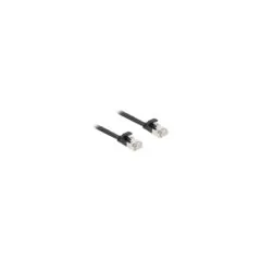 Delock RJ45 Flachband Patchkabel Stecker zu Stecker Cat.6A U FTP 2 m schwarz