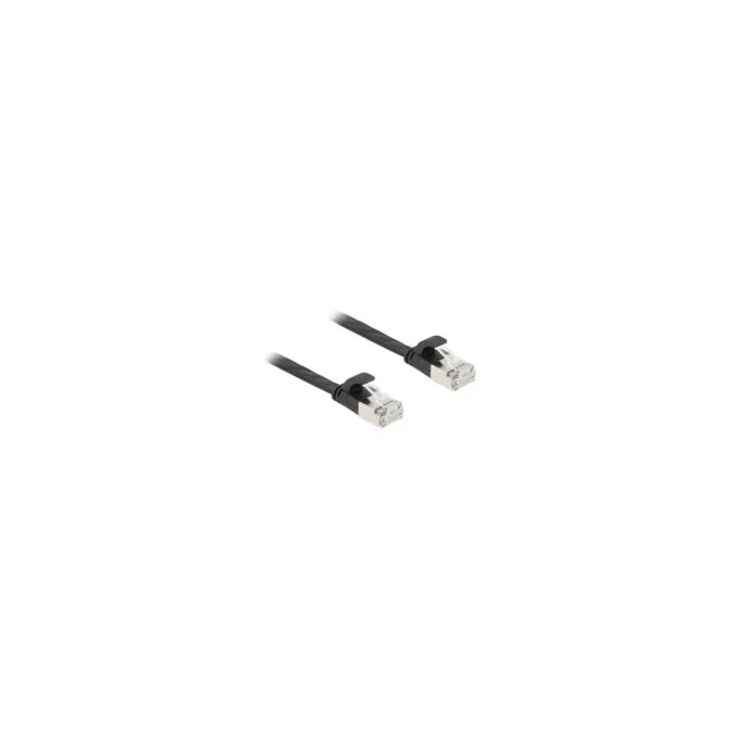 Delock RJ45 Flachband Patchkabel Stecker zu Stecker Cat.6A U FTP 2 m schwarz — image 1