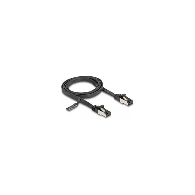 Delock RJ45 Flachband Patchkabel Stecker zu Stecker Cat.8.1 flexibel 1 m schwarz — image 2