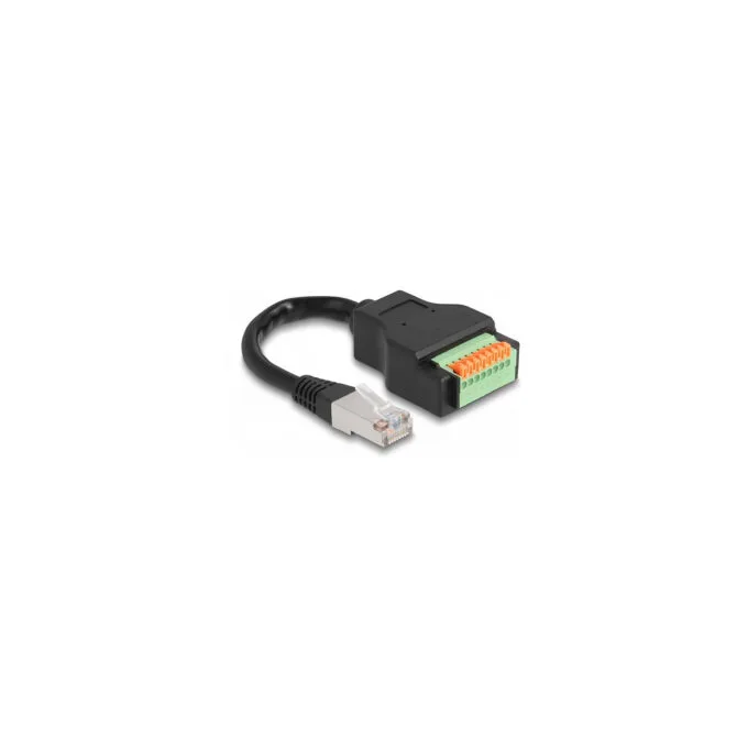 Delock RJ45 Kabel Cat.5e Stecker zu Terminalblock Adapter mit Drucktaster 15 cm — image 1