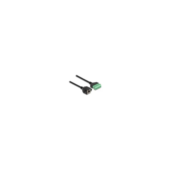 Delock RJ45 Kabel Cat.6 Buchse zu Terminalblock Adapter zum Einbau 30 cm 2-teilig — image 2