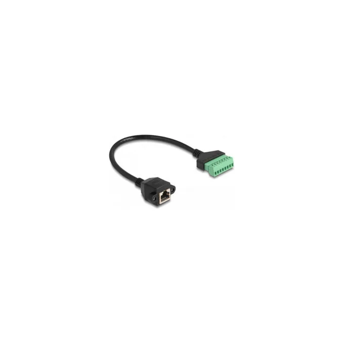 Delock RJ45 Kabel Cat.6 Buchse zu Terminalblock Adapter zum Einbau 30 cm 2-teilig — image 1