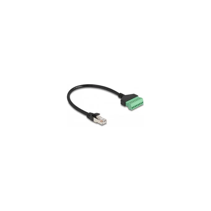Delock RJ45 Kabel Cat.6 Stecker zu Terminalblock Adapter 30 cm 2-teilig — image 2