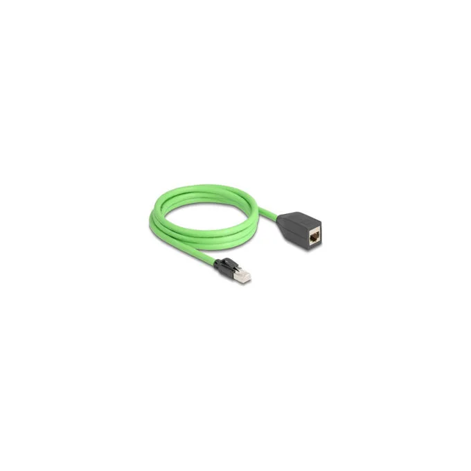 Delock RJ45 Netzwerk Verlängerungskabel Cat.6A Stecker zu Buchse SF UTP schleppkettentauglich PUR (TPU) 2 m grün — image 2