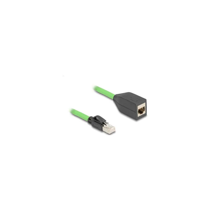 Delock RJ45 Netzwerk Verlängerungskabel Cat.6A Stecker zu Buchse SF UTP schleppkettentauglich PUR (TPU) 2 m grün — image 1
