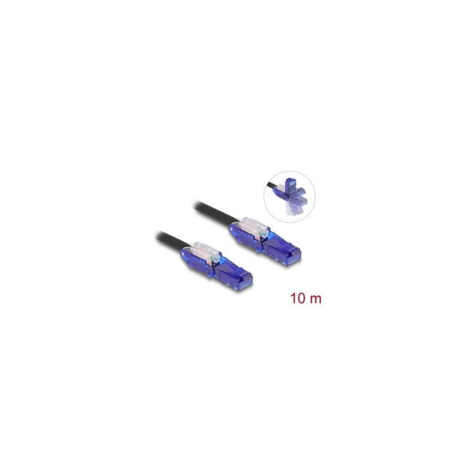Delock RJ45 Netzwerkkabel Cat.6 UTP mit 180° winkelbaren Steckern schwarz 10 m — image 2