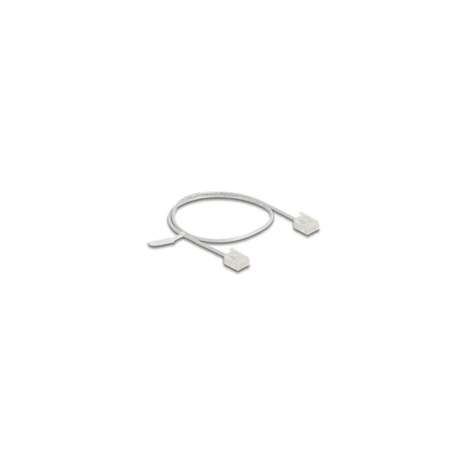 Delock RJ45 Netzwerkkabel Cat.6 UTP Ultra Slim 0.5 m grau mit kurzen Steckern — image 1