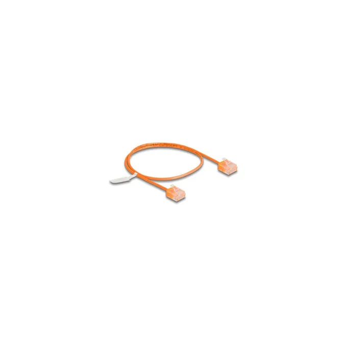 Delock RJ45 Netzwerkkabel Cat.6 UTP Ultra Slim 0.5 m orange mit kurzen Steckern — image 1