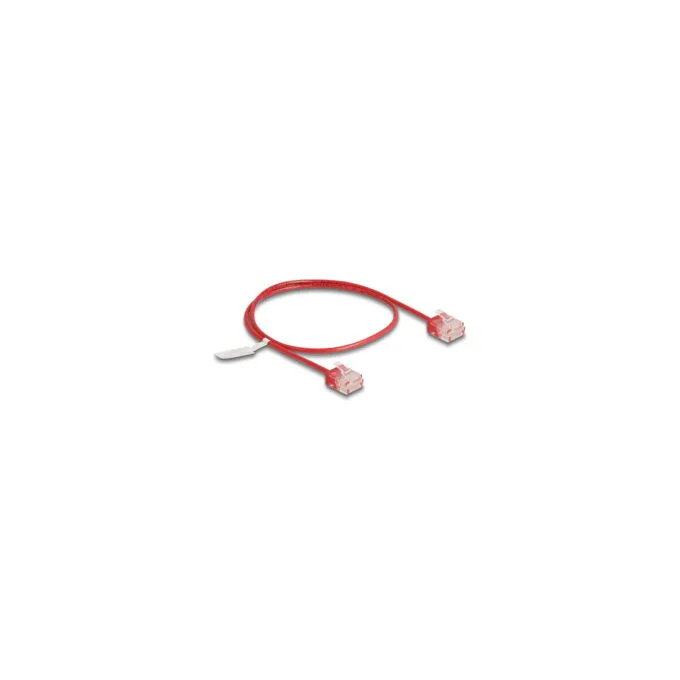 Delock RJ45 Netzwerkkabel Cat.6 UTP Ultra Slim 0.5 m rot mit kurzen Steckern — image 1