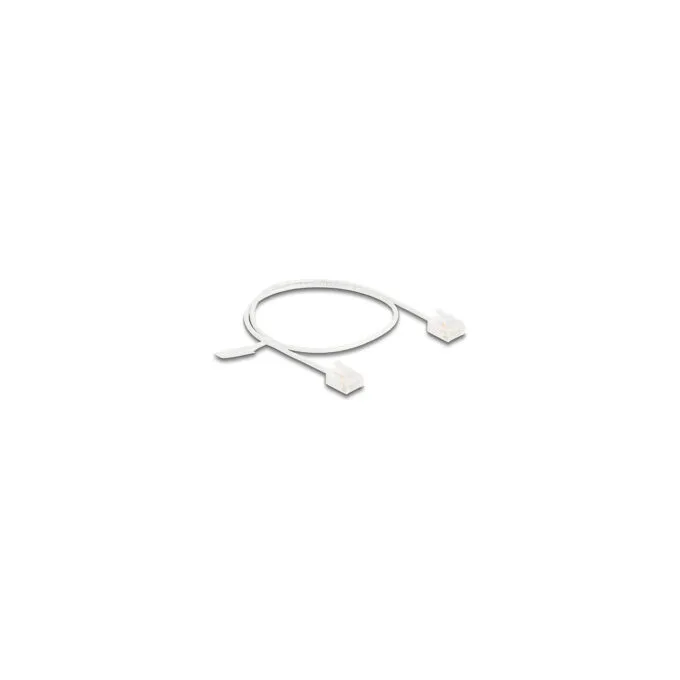 Delock RJ45 Netzwerkkabel Cat.6 UTP Ultra Slim 0.5 m weiß mit kurzen Steckern — image 1