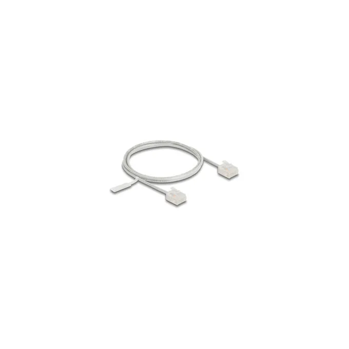 Delock RJ45 Netzwerkkabel Cat.6 UTP Ultra Slim 1 m grau mit kurzen Steckern — image 1