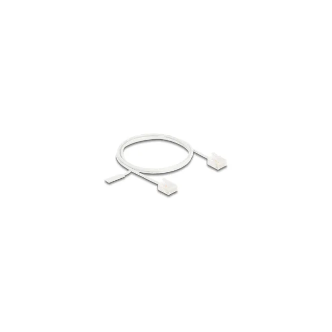 Delock RJ45 Netzwerkkabel Cat.6 UTP Ultra Slim 1 m weiß mit kurzen Steckern — image 1