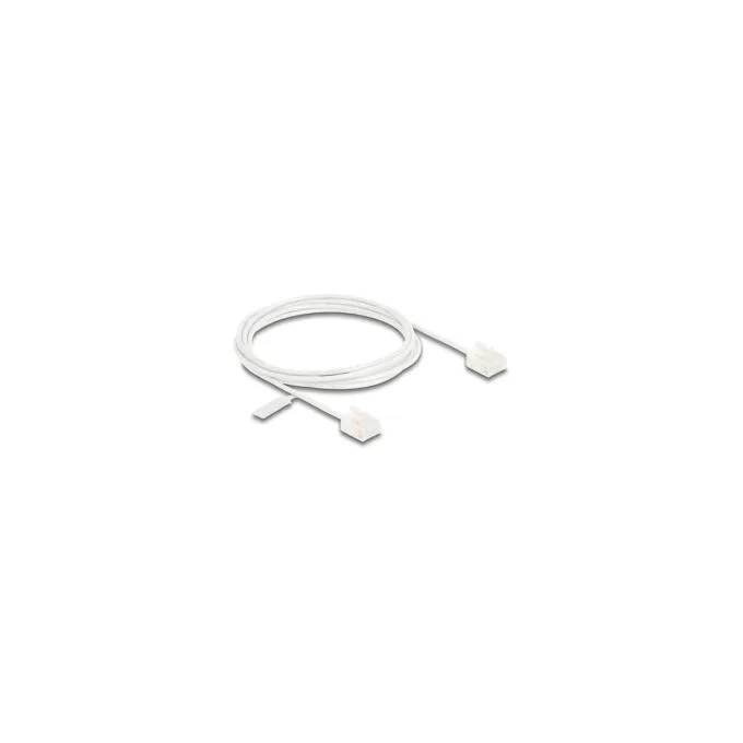 Delock RJ45 Netzwerkkabel Cat.6 UTP Ultra Slim 2 m weiß mit kurzen Steckern — image 1