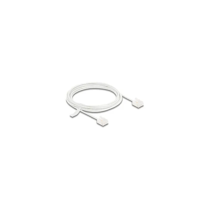 Delock RJ45 Netzwerkkabel Cat.6 UTP Ultra Slim 3 m weiß mit kurzen Steckern — image 1
