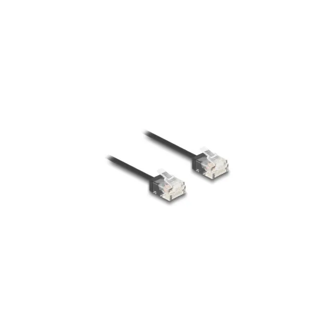 Delock RJ45 Netzwerkkabel Cat.6 UTP Ultra Slim 5 m schwarz mit kurzen Steckern — image 1