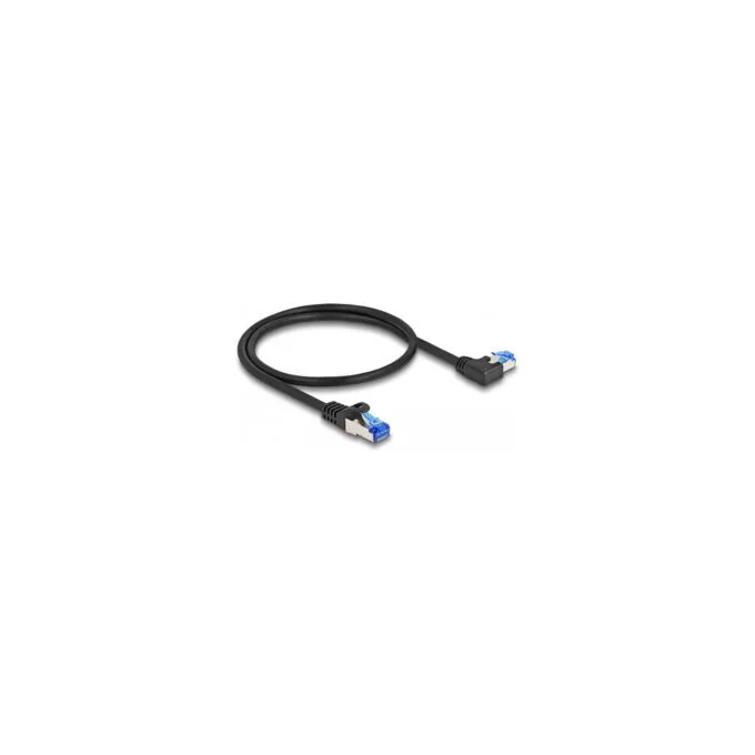 Delock RJ45 Netzwerkkabel Cat.6A S FTP gerade links gewinkelt 0.5 m schwarz — image 2