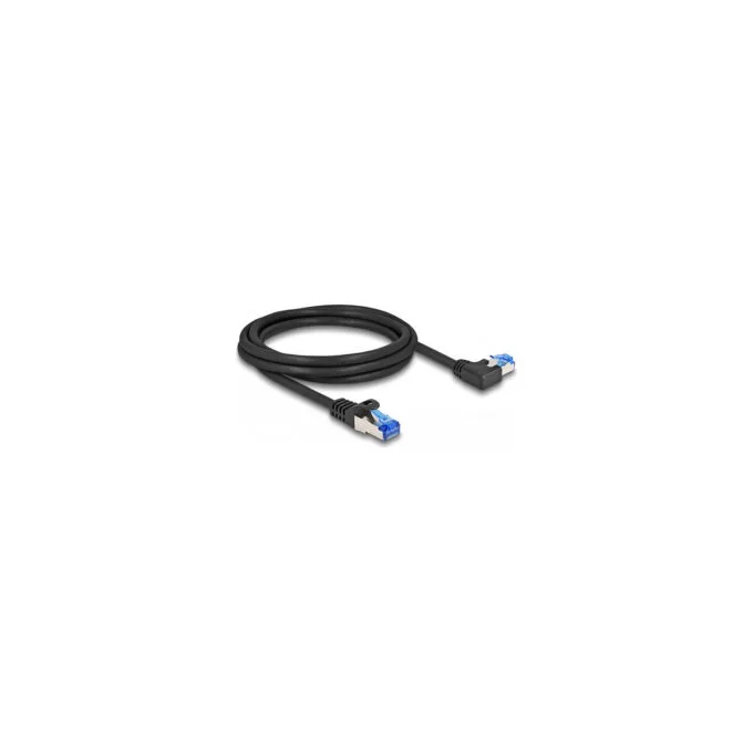 Delock RJ45 Netzwerkkabel Cat.6A S FTP gerade links gewinkelt 2 m schwarz — image 2
